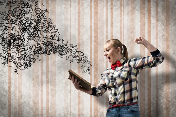 Girl with book — Stock Photo, Image