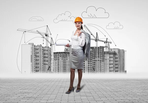 Woman architect — Stock Photo, Image