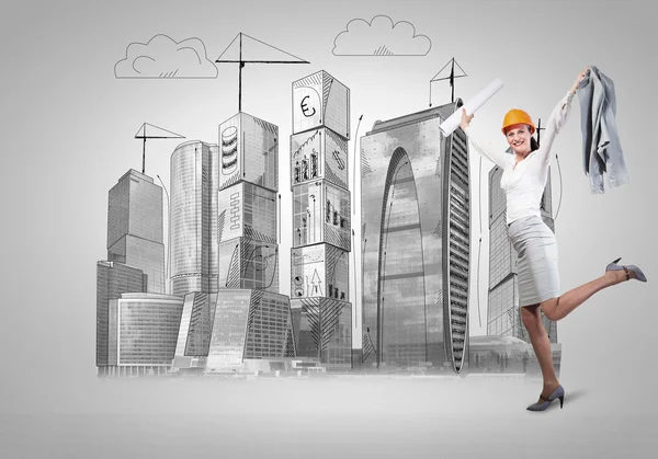 Woman architect — Stock Photo, Image