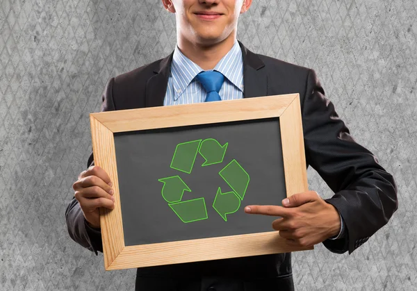 Businessman with frame — Stock Photo, Image