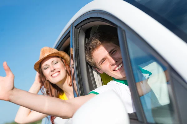 Man stak zijn hand uit het raam — Stockfoto