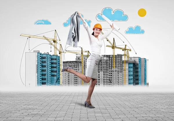 Woman architect — Stock Photo, Image