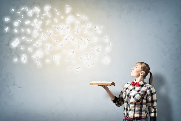 Girl with book — Stock Photo, Image