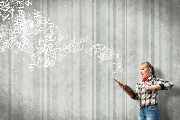 Girl with book — Stock Photo, Image