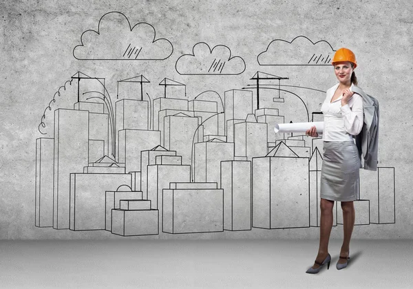 Woman architect — Stock Photo, Image