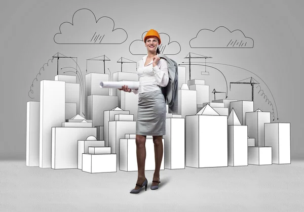 Woman architect — Stock Photo, Image