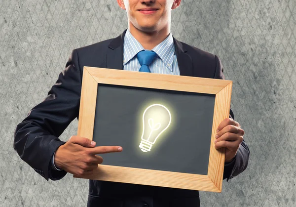 Businessman with frame — Stock Photo, Image