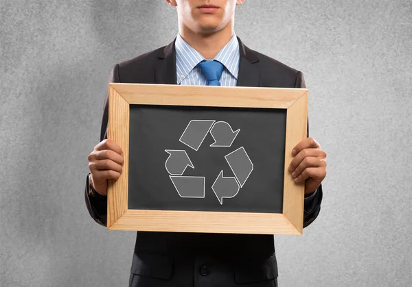 Businessman with frame — Stock Photo, Image