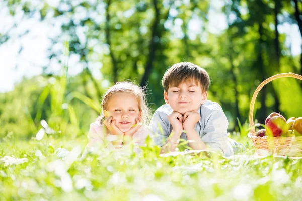 Kinder beim Picknick — Stockfoto