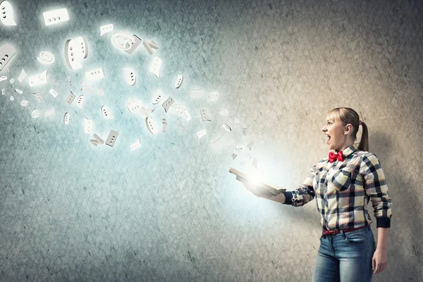 Girl with book — Stock Photo, Image