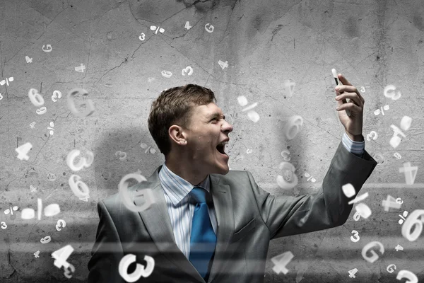 Homem de negócios gritando — Fotografia de Stock