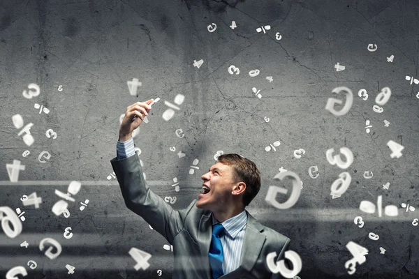 Businessman screaming — Stock Photo, Image