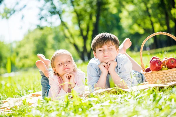 Enfants au pique-nique — Photo