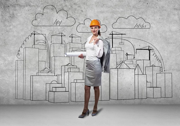 Woman architect — Stock Photo, Image