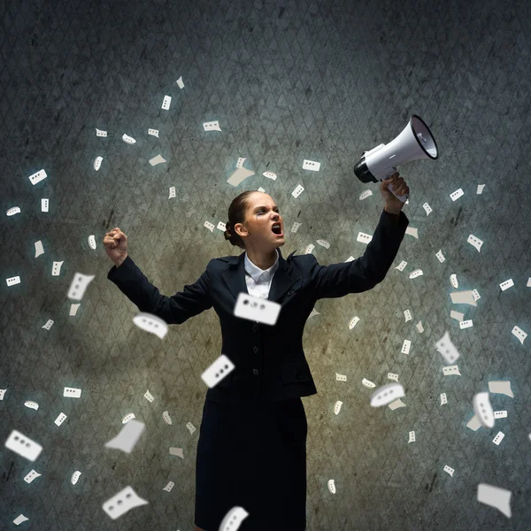 Businesswoman screaming — Stock Photo, Image