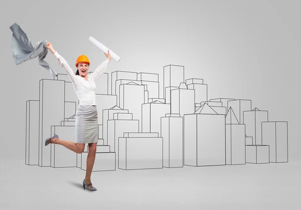 Woman architect — Stock Photo, Image