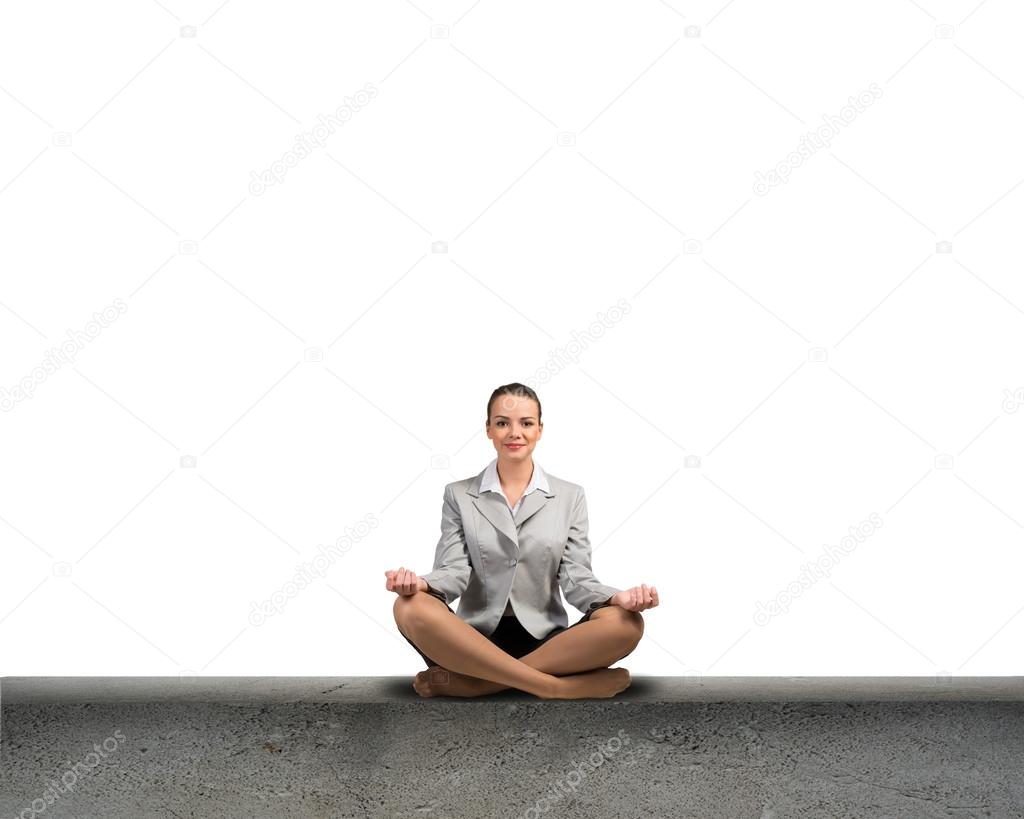 businesswoman meditating