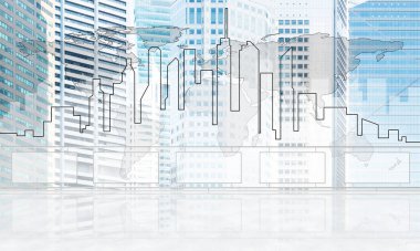 Şehir haritası üzerinde küresel iletişim ve dünya haritası ile ağ kurma kavramı