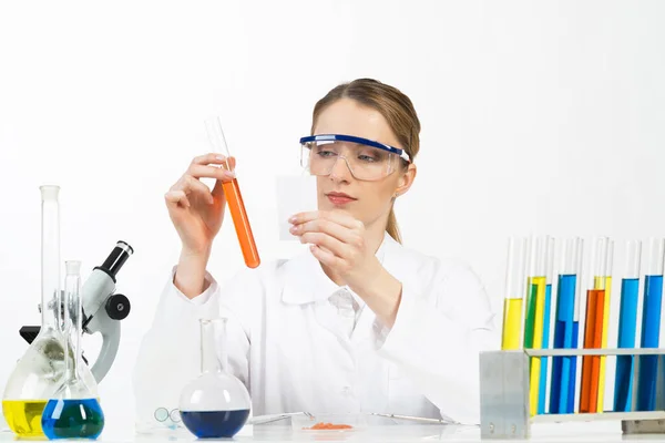 High tech chemical industry concept with scientist — Stock Photo, Image