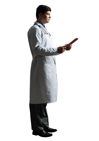 Doctor with tablet for documents — Stock Photo, Image