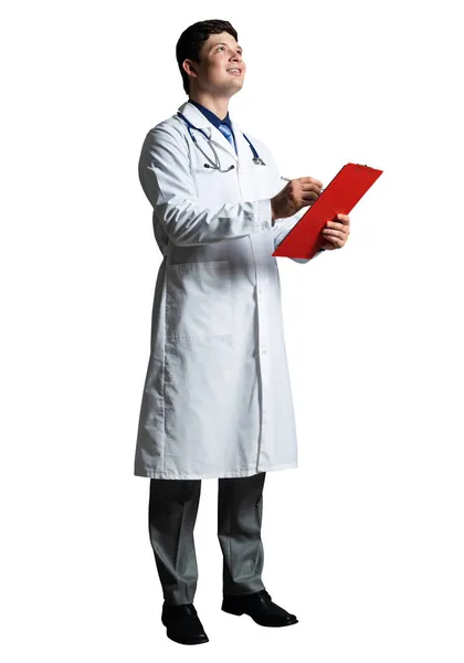 Doctor with tablet for documents — Stock Photo, Image