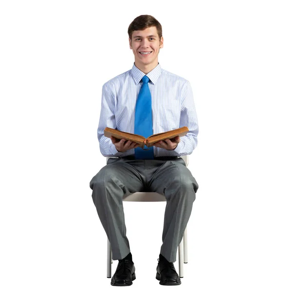 Young businessman with a book — Stock Photo, Image