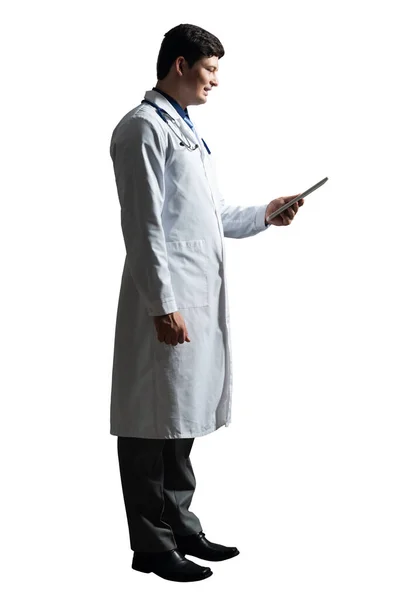 Médico com um computador tablet — Fotografia de Stock