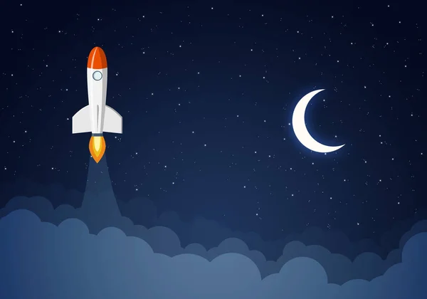 Raket stijgt op in de ruimte — Stockfoto
