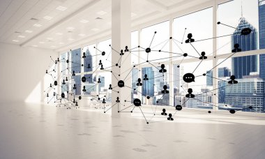 Etkili modern iş için ağ ve kablosuz bağlantı kavramı