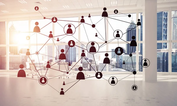 Redes y conexión inalámbrica como concepto para un negocio moderno y efectivo — Foto de Stock