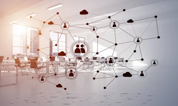 Netwerken en draadloze verbinding als concept voor effectief modern zakendoen — Stockfoto