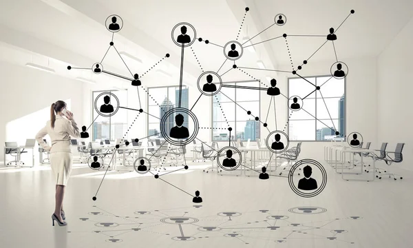 Netwerken en sociale communicatie concept als effectief punt voor moderne bedrijven — Stockfoto