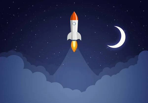 A rakéta felszáll az űrbe. — Stock Fotó