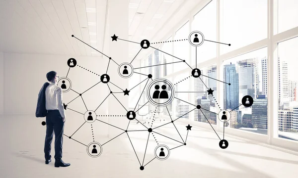 Nätverksbyggande och social kommunikation som en effektiv punkt för moderna företag — Stockfoto