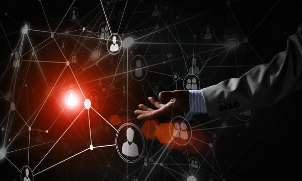 Представление современных беспроводных технологий как средства коммуникации и сетевого взаимодействия на тёмном фоне