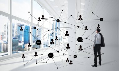 Ağ kurma ve sosyal iletişim kavramı modern iş için etkili bir nokta