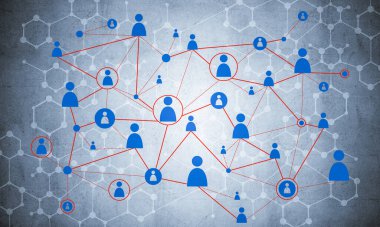 Çimento arka planına ağ oluşturma fikri olarak çizgiler ve noktalar