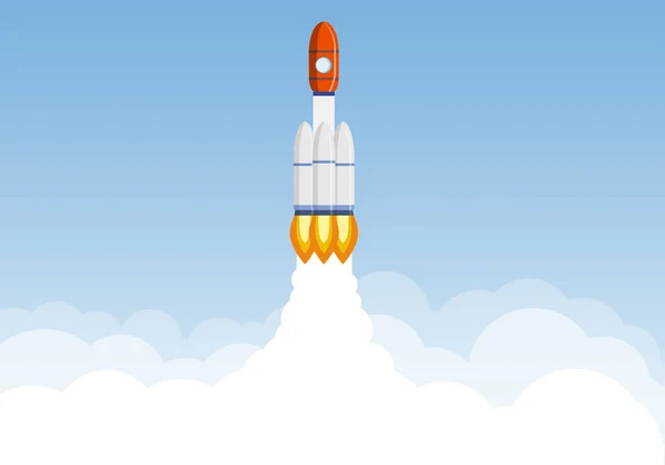 Rocket takes off into outer space — Stock Photo, Image