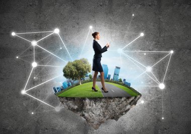 Modern kablosuz teknolojileri kavramı iş için etkili bir araç olarak