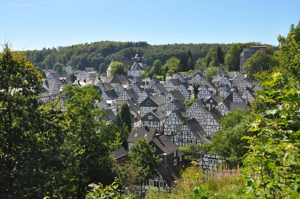 Korsvirkeshus i tyska byn freudenberg — Stockfoto