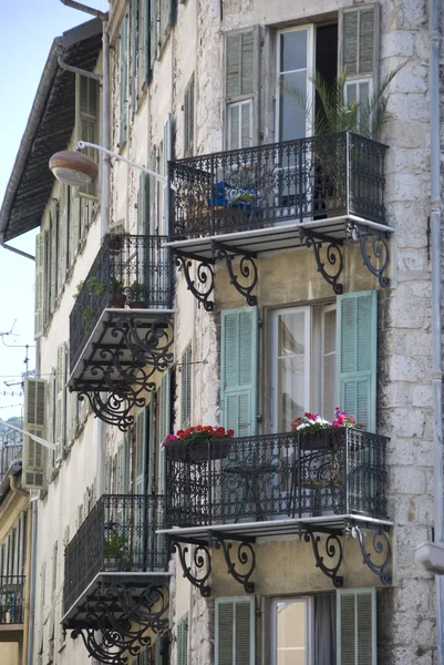 French house with balconies — Stock Photo, Image