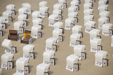 gölgelikli plaj sandalyeleri, Baltık Denizi, Almanya