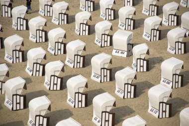 gölgelikli plaj sandalyeleri, Baltık Denizi, Almanya