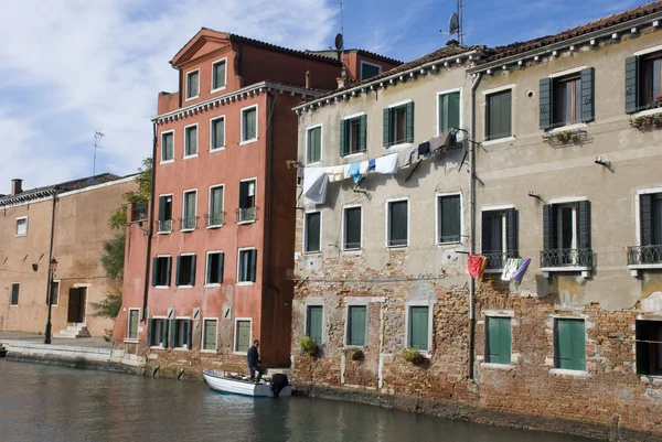 Venice waterfront houses, Italy — Stock Photo, Image