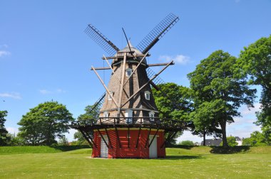 Beautiful old and restoed wind mill, copenhagen - denmark clipart