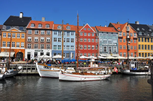 Nyhavn, Kopenhag, tekneler — Stok fotoğraf