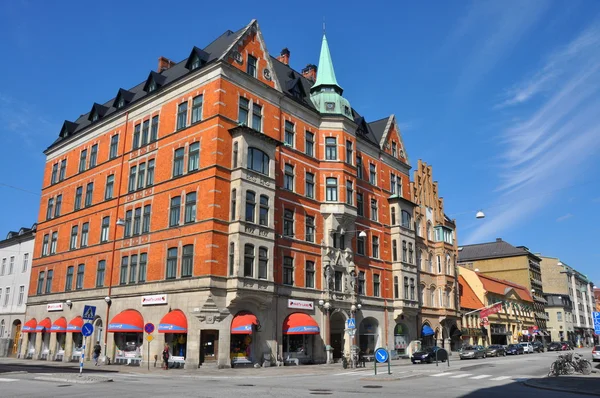 Altes rotes Backsteingebäude in malmö, Schweden — Stockfoto