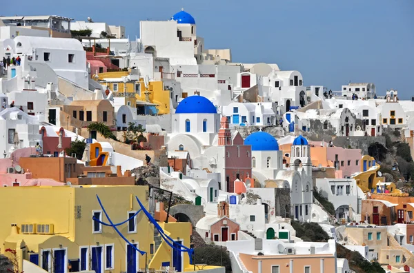 Dorp oia op Griekse eiland santorini Rechtenvrije Stockfoto's