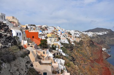 Rum köyü oia santorini üzerinde