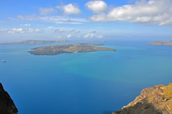 Kráter pohled na řeckém ostrově santorini — Stock fotografie